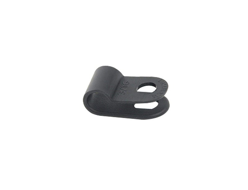 TOVOT 200PCS 3/16" R-type Clip Cable Clamps Black Nylon Screw Wire Clips Fasteners Tubing Clips for Wire Management - Image 4
